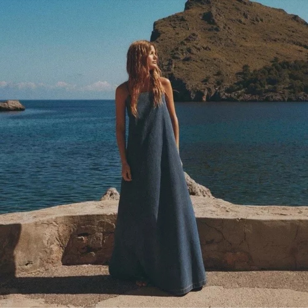 Zara Navy Blue Maxi Dress